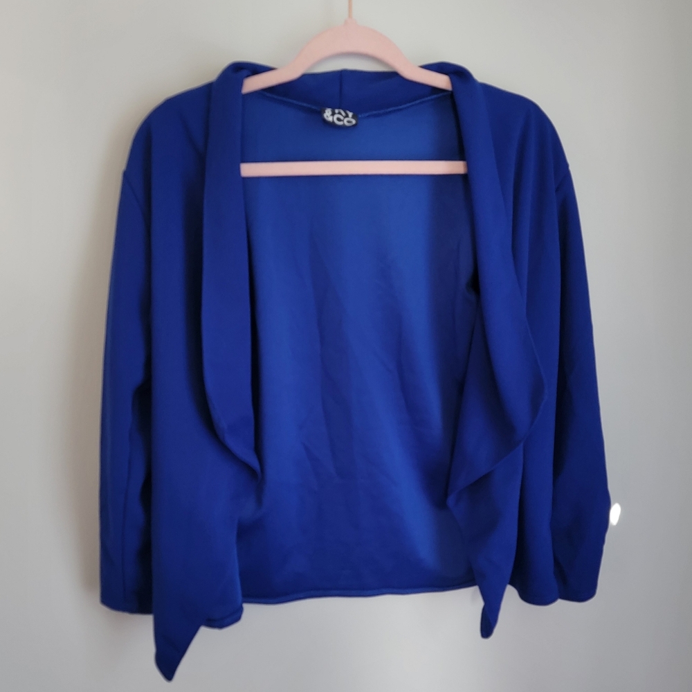 VKY & CO Royal Blue 3/4 Rouched Sleeve Cardigan Size  XL